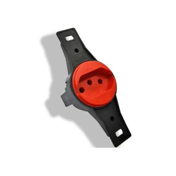 Tomada 250V simples redonda 2P+T com haste longa de embutir
