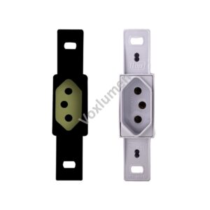 Tomada 250V hexagonal vertical simples 2P+T com haste longa de embutir