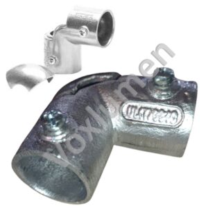 Conector cotovelo curvo curto 90° em Alumínio para eletrodutos LEVES com Janela